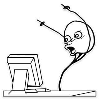 🥳 abe2166d computer, frustrazione, cartone animato, stress, tecnologia, ufficio telegram sticker