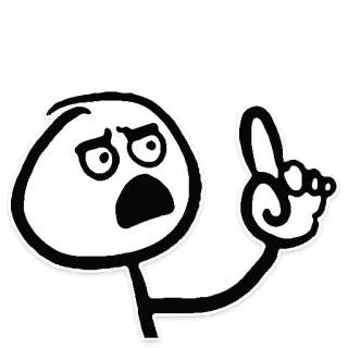 😐 b3994345 omino stilizzato, indicare, personaggio, emozione, scioccato telegram sticker