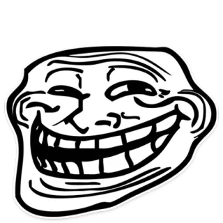 😁 b682be83 Trollface Meme, Troll, Faccia, Internet, Umorismo, Divertente telegram sticker