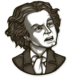😥 3d980753 Ludwig van Beethoven Beethoven, compositor, música clássica, retrato, músico telegram sticker