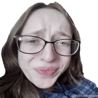 🫠 70c00fbd @stickermaze คน, แว่นตา, ร้องไห้, อารมณ์, เศร้า, ผู้หญิง telegram sticker