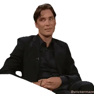 😑 83315019 ผู้ชาย, สูท, ภาพเหมือน, นักแสดง, บุคคล, นั่ง telegram sticker