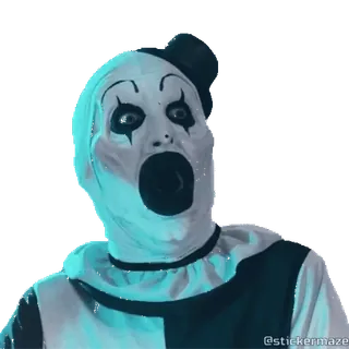 🤡 a4ea4226 Art the Clown Terrifier ตัวตลก, สยองขวัญ, Terrifier, ภาพยนตร์, อาร์ต เดอะ คลาวน์, น่ากลัว, น่าขนลุก telegram sticker