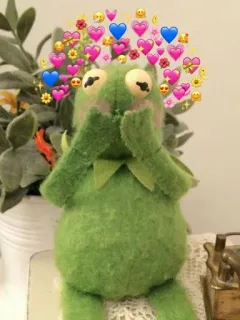🤭 b646f8ce Kermit Kermit the Frog, heart, love, frog, cute telegram sticker