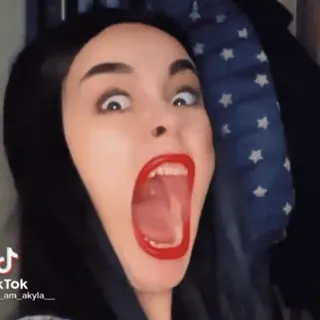 😲 5602a700 scream, face, shock, woman, expression, fear, open mouth telegram sticker