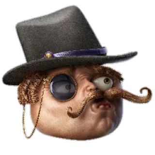 😏 0014a7af monocle, haut-de-forme, moustache, chic, gentleman telegram sticker