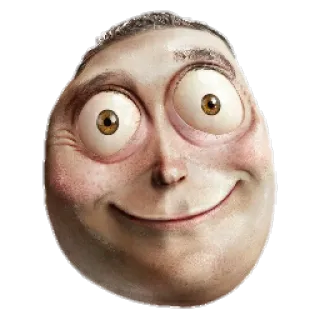 😀 30fc29cc visage, drôle, yeux, dessin animé, tête, souriant telegram sticker