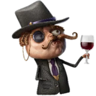 🍸 fd415d7a aristocrate, monocle, vin, gentleman, chapeau haut de forme, chic, élégant telegram sticker