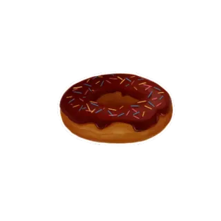 🍩 810e5524 ドーナツ, チョコレート, スプリンクル, デザート, 食べ物, 甘い telegram sticker