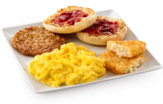 🍝 83aedd66 朝食, マフィン, 卵, ハッシュドポテト, 食べ物, 食事 telegram sticker