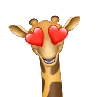 🦒 9415451b giraffa, animale, emoji, cuori, amore telegram sticker