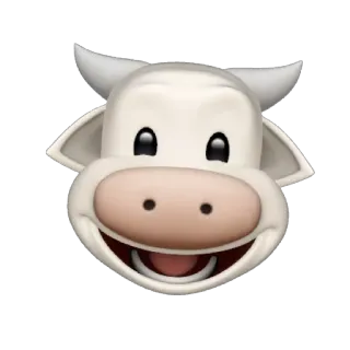 🐄 9a5a5e26 animale, mucca, emoji, mammifero, fattoria, felice telegram sticker