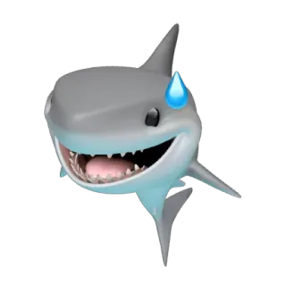 🦈 dfedad86 Squalo, Emoji, Sudore, Nervoso, Animale telegram sticker