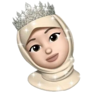 ☺️ 1327c909 Эмодзи, Женщина, Хиджаб, Корона, Мусульманин, Ислам telegram sticker
