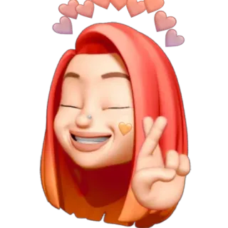 🤞 2e518c9d Эмодзи, Женщина, Сердце, Любовь, Выражение, Счастливый, Портрет telegram sticker