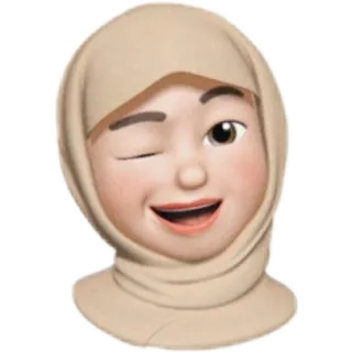 😉 8a44f2f5 Эмодзи, Женщина, Хиджаб, Мусульманин/Мусульманка, Подмигивание, Улыбка telegram sticker