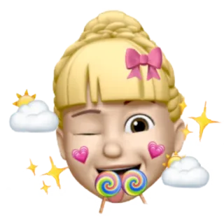 🍫 a810a505 Эмодзи, Женщина, Леденец, Подмигивание, Милый, Веселье, Сладкий, Девушка telegram sticker