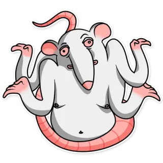🤷 10b61424 ratto, cartone animato, animale, creatura, divertente, adesivo telegram sticker