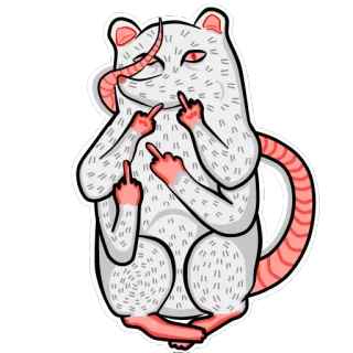 🖕 e54f711a ratto, dito medio, offensivo, animale, maleducato telegram sticker