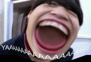 🌟 1594b9bf YAAAAAAAAAAAAAS Meme, Lustig, Schrei, Ausdruck, Yas telegram sticker