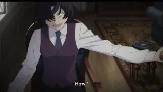 ❤️ 6a9e62d9 How? 动漫, 问题, 室内, 坐着 telegram sticker