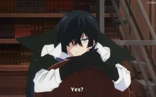 ❤️ 8b25b663 Yes? 动漫, 问题, 表情 telegram sticker