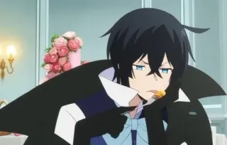 ❤️ f429e575 动漫, 男人, 吃, 蛋糕, 食物 telegram sticker