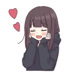 🥰 324a3d5b Gadis anime, Kartun, Hati, Kawaii, Lucu, Senang telegram sticker