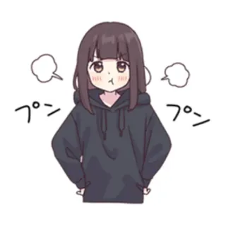 😤 49143528 プンプン Anime, cewek, marah, cemberut, imut, kesal telegram sticker