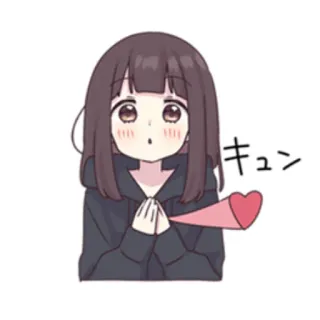 😘 5a4f761f キュン Anime, Gadis, Hati, Lucu, Cinta, Jepang telegram sticker