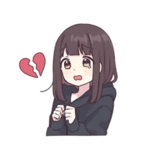 💔 632da6cd anime, gadis, sedih, patah hati, kawaii, emosional telegram sticker