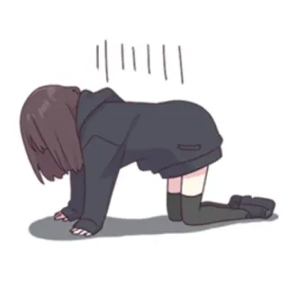 🥲 a418eb41 Anime, Gadis, Kelelahan, Merangkak, Sedih, Kartun telegram sticker
