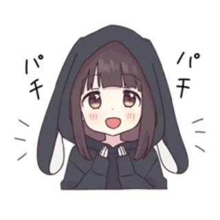 👏 b401430e パチ Anime, Gadis, Kelinci, Hoodie, Lucu, Jepang telegram sticker