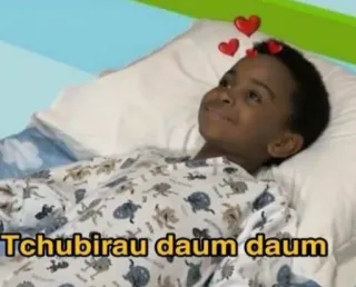 😍 5885fa19 Tchubirau daum daum boy, child, hearts, hospital, lying down telegram sticker