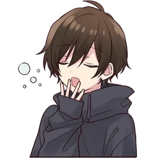 🥱 459b7d82 动漫, 男孩, 打哈欠, 困, 累 whatsapp sticker