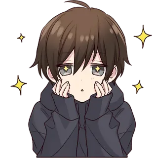 🤩 df14de18 动漫, 可爱, 卡哇伊, 闪亮, 男孩 whatsapp sticker