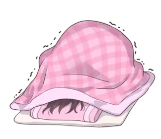 😴 23685952 chăn, hồng, trốn, dễ thương, ấm cúng, kawaii telegram sticker