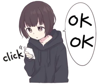 👌 261bc99e ok ok click Anime, Manga, Gái, Điện thoại, Ok, Nhấn telegram sticker