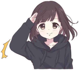 👌 5b36b67d Cô gái anime, Chào, Dễ thương, Hoạt hình, Nhân vật, Hình dán telegram sticker