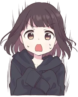 😧 6cfa8e86 애니메이션 소녀, 카와이, 귀여운, 놀란, 충격 받은, 애니메이션, 만화 telegram sticker