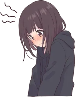 😳 777625bc 애니메이션, 소녀, 슬픈, 화난, 만화, 캐릭터, 귀여운 telegram sticker