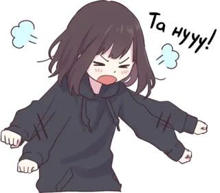 😤 b226dc60 Та нууу! 애니메이션, 여자, 화난, 좌절한, 귀여운, 만화 telegram sticker
