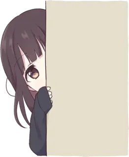 👀 b39ef416 애니, 여자, 숨기, 귀여운, 엿보기, 수줍음, 카와이 telegram sticker