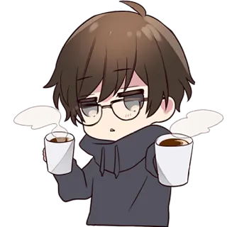 ☕️ 5394503f Anime, Kartun, Kopi, Mengantuk, Chibi, Lelah, Minuman telegram sticker