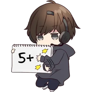 👍 89b1baa6 5+ Anime, Kartun, Bintang, Lucu, Headphone, Rating Usia telegram sticker