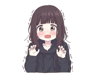 😳 09424d46 动漫, 女孩, 害怕, 可爱 telegram sticker
