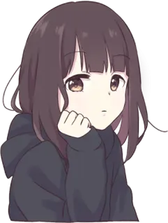 😕 2e1f2048 Аниме, Девушка, Милая, Персонаж, Мультфильм, Стикер telegram sticker