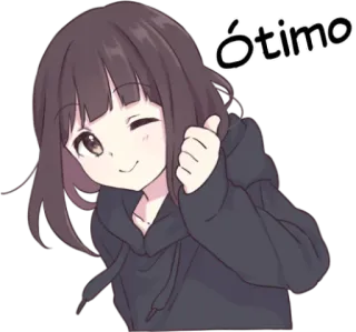 👍 905cd01e ótimo Аниме, Девушка, Палец вверх, Мило, Позитив, Подмигивание telegram sticker