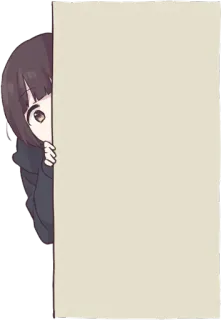 😮 2d24495f 애니메이션 여자, 엿보기, 귀여운, 숨기, 수줍음, 만화 telegram sticker