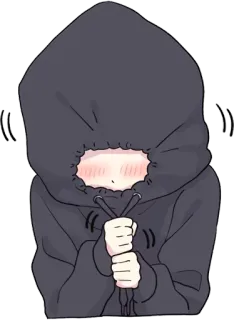 😳 aa8c893b 후드티, 수줍음, 애니메이션, 귀여운, 얼굴을 붉히다, 귀엽다 telegram sticker